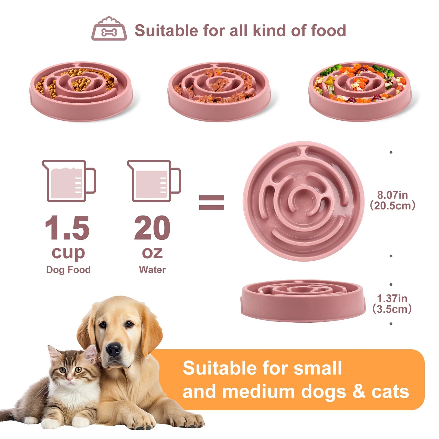 Non-Slip Anti-Gulping Pet Feeding Dish
