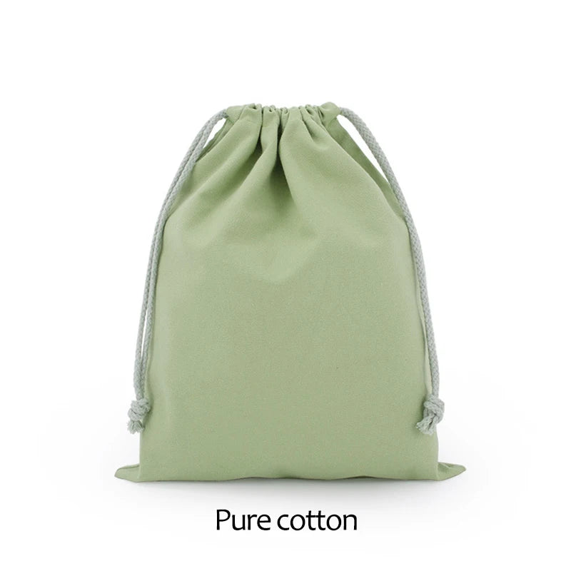 Cotton Drawstring Storage White Canvas Bags