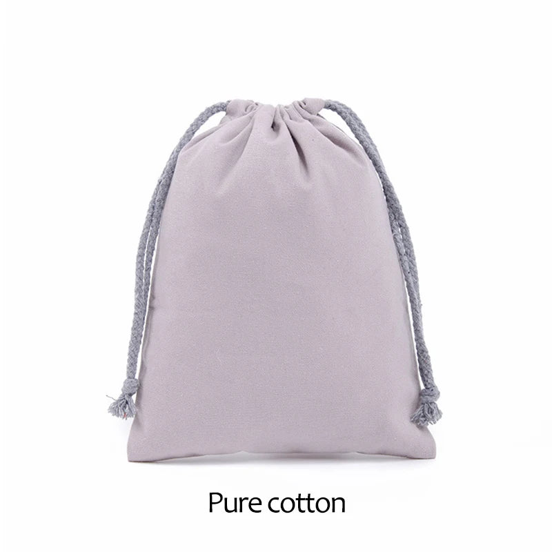 Cotton Drawstring Storage White Canvas Bags